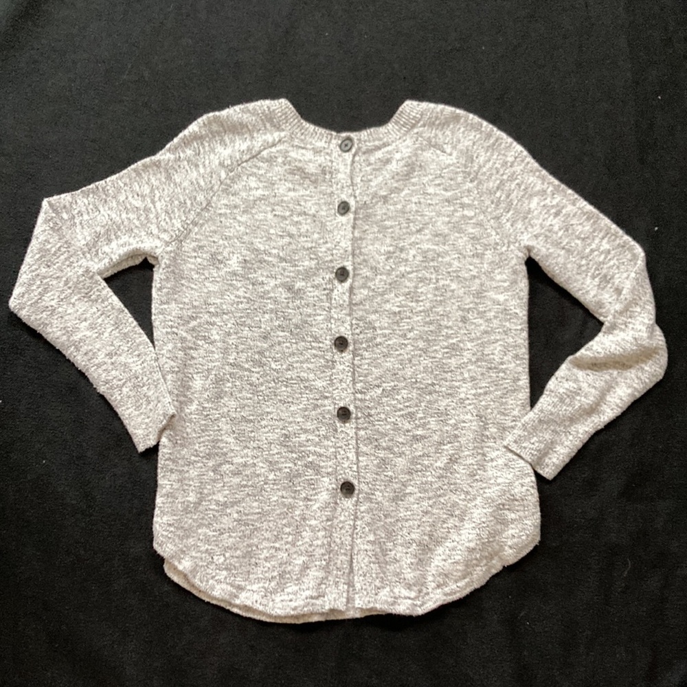 Madewell Reverse Back Button Sweater - S - image 2